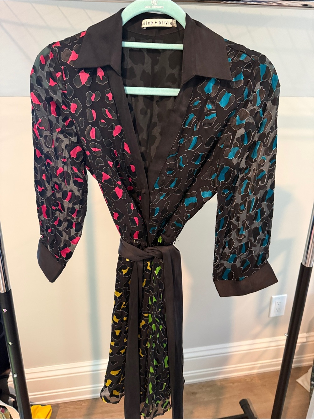 alice + olivia Multicolor Animal-Print Wrap Dress